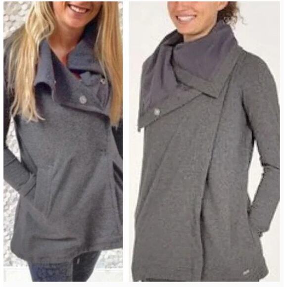 LULULEMON Savasana Wrap Jacket 10 Gray Lounge Yoga Athleisure - Picture 1 of 8